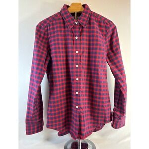 Taylor Stitch Flannel Plaid Red Navy XS Classic Button-Down Shirt